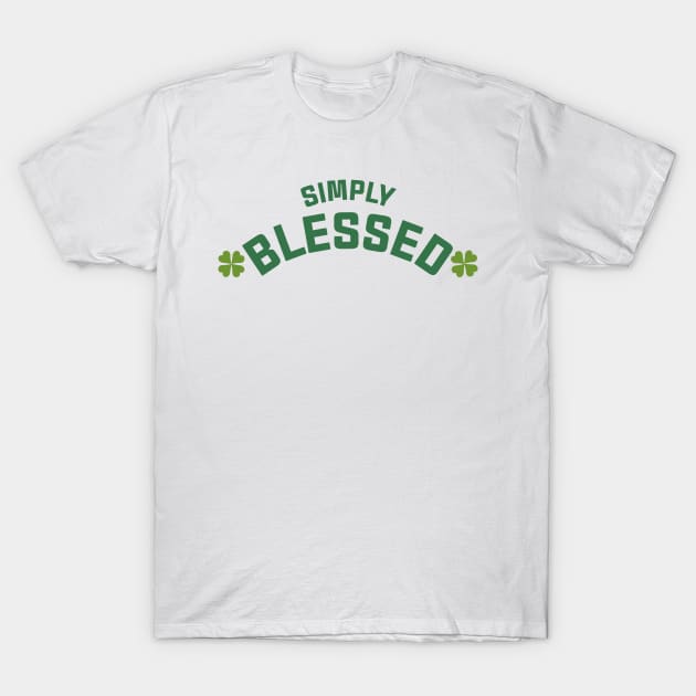 Simply Blessed Religious Clover St Patrick's Day T-Shirt by RobertBowmanArt